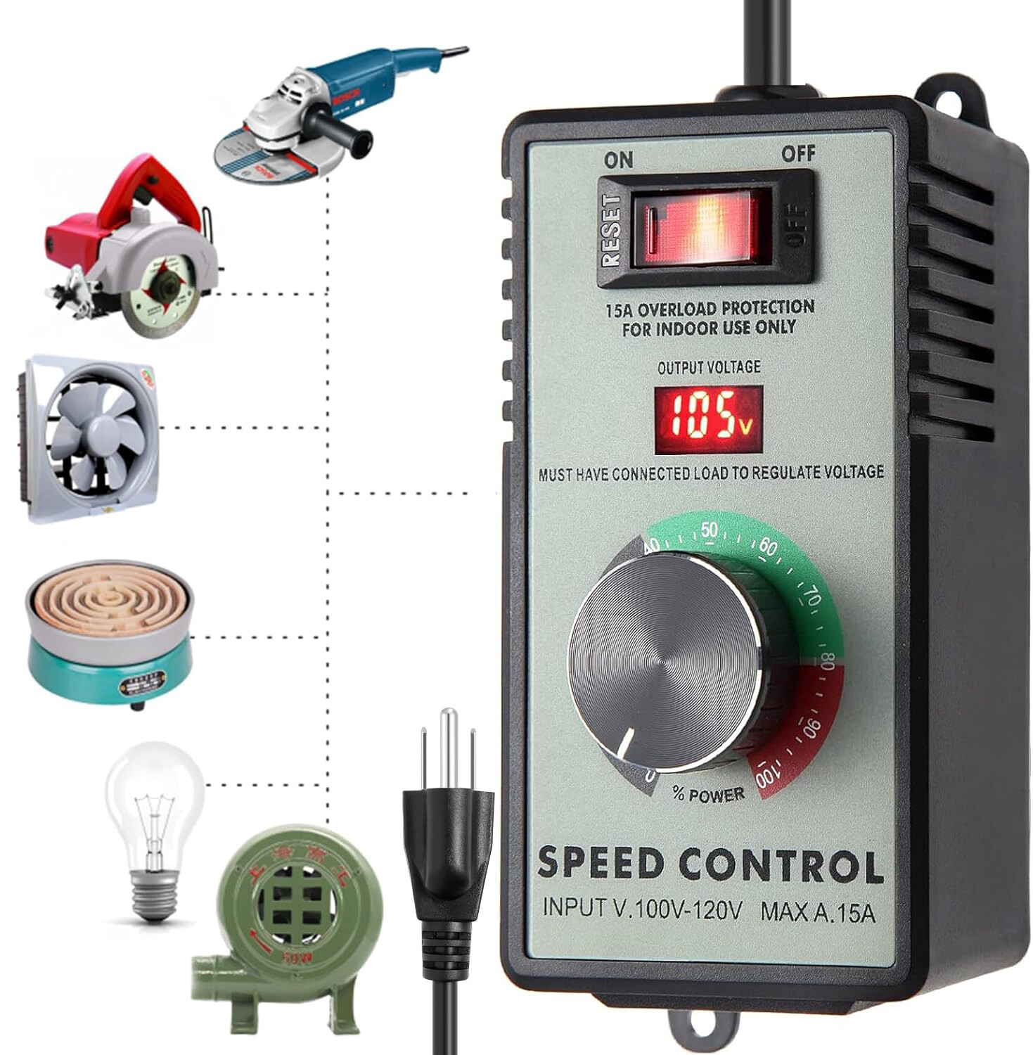 4000W Variable Speed Controller Electric Motor For Rheostat Fan Drill AC 120V