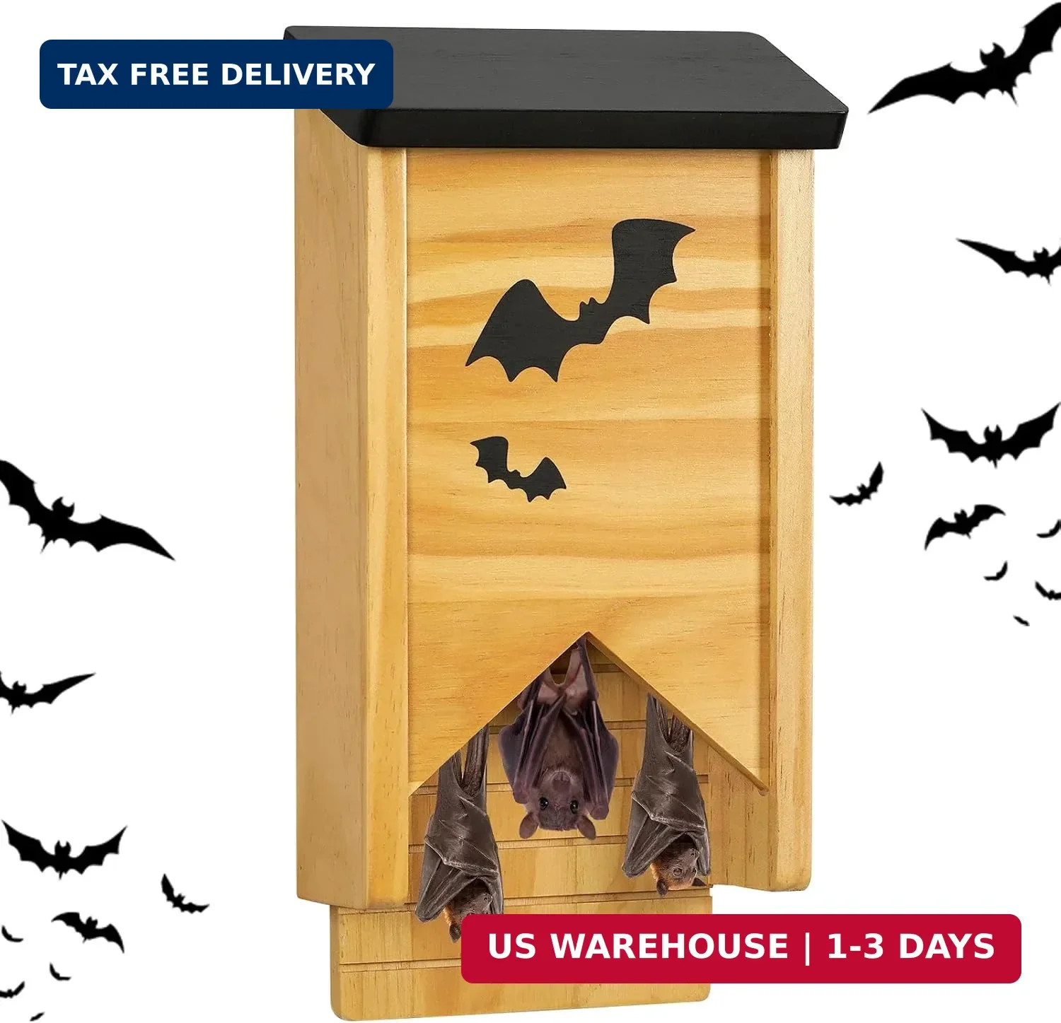 Bat House, Small Weatherproof Bat Houses for Outdoors Single Chamber Durable Pre