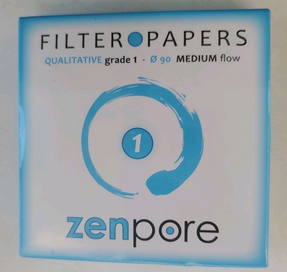 Zenpore Qualitative Filter Papers Grade 1, Medium Flow, 90mm, 100 Discs NEW