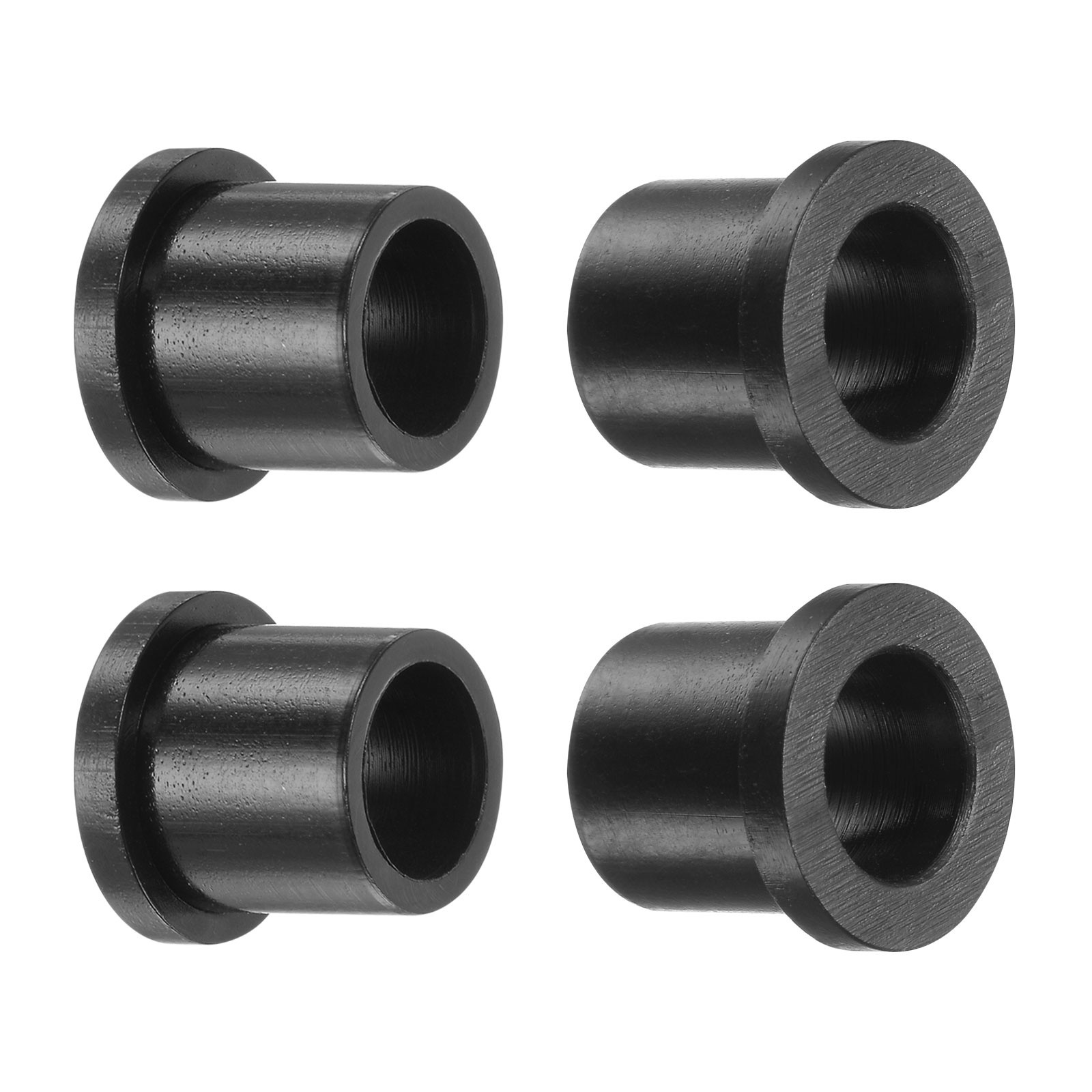 4X Nylon Flanged Sleeve Bearings 9.6mm ID 12.7mm OD 13.4mm L  Black