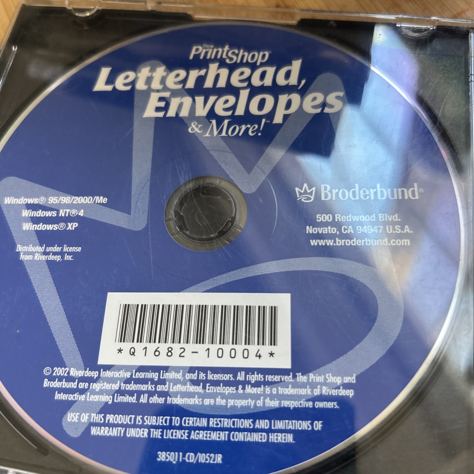Broderbund Print Shop Letterhead Envelopes and More Pc  XP. Disc Only