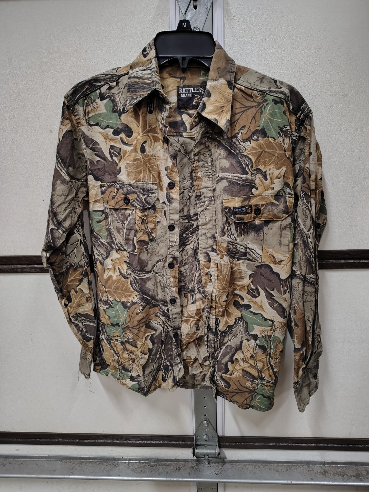 Vintage Rattlers Brand Realtree Camouflage Hunting Shirt Size S Made in the USA
