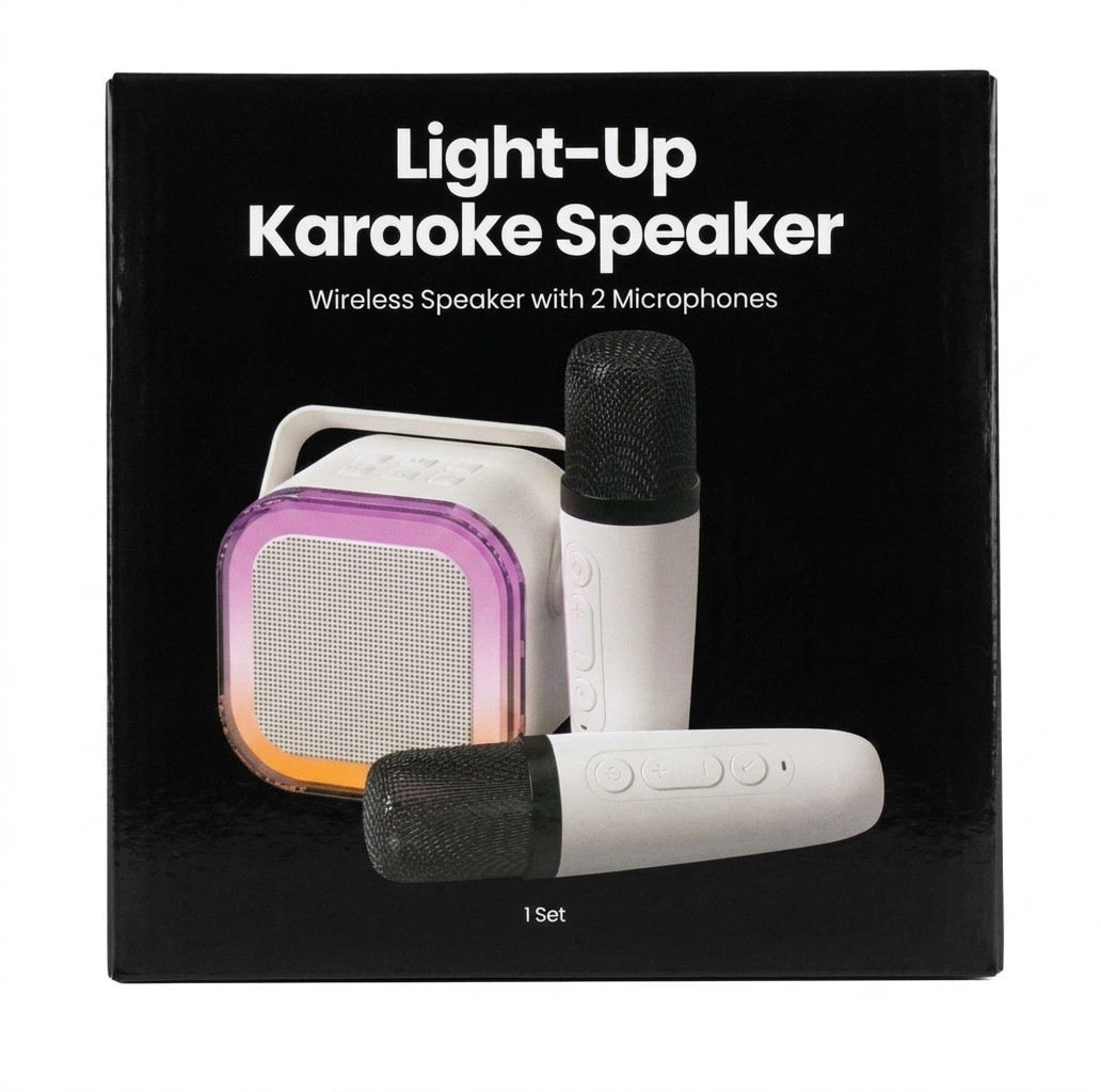 GEMS Portable Karaoke Speaker with Microphones White New Sealed Fast Shipping