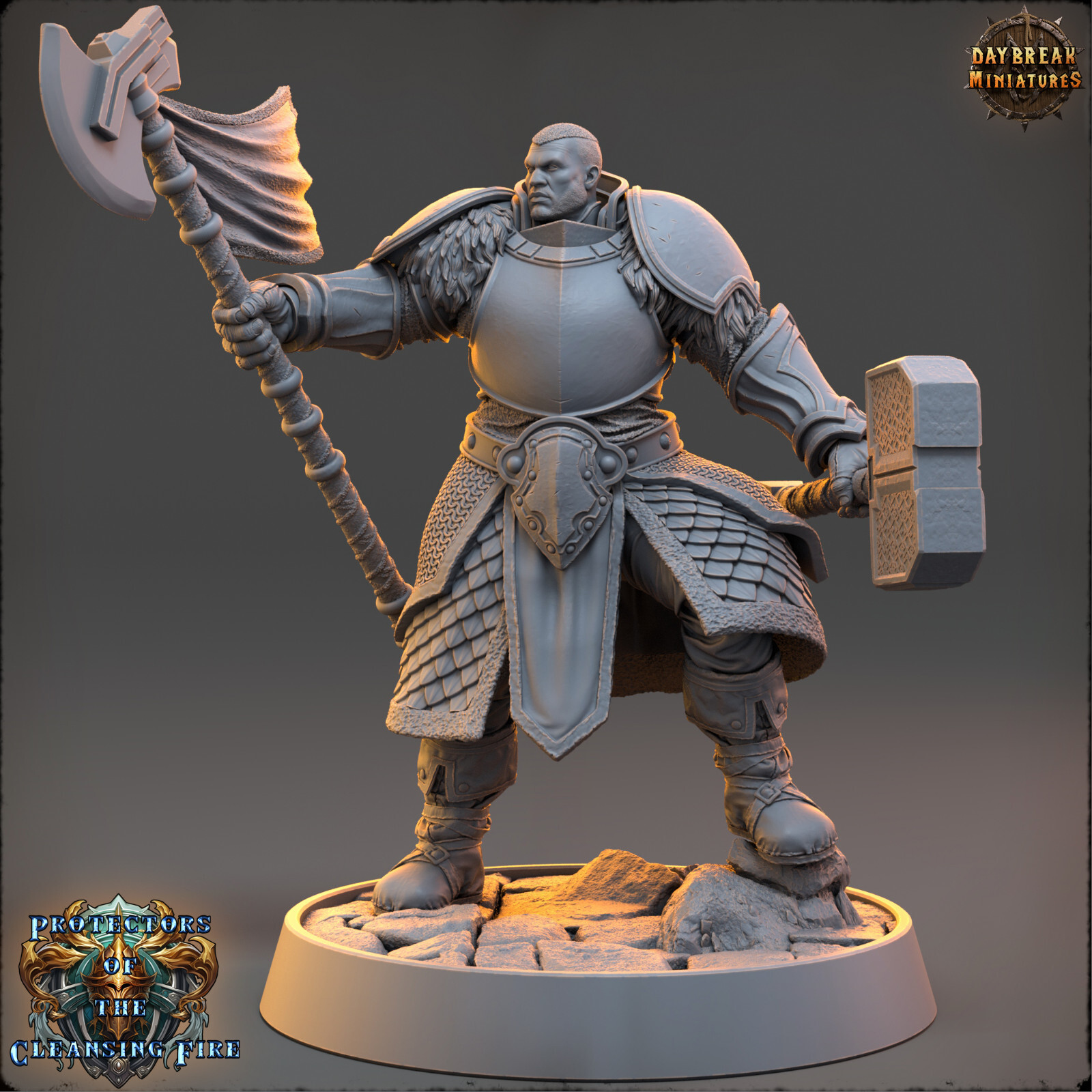 Protector of Fire Sir Nexthral | DayBreak Miniatures | Compatible with D&D/AOS