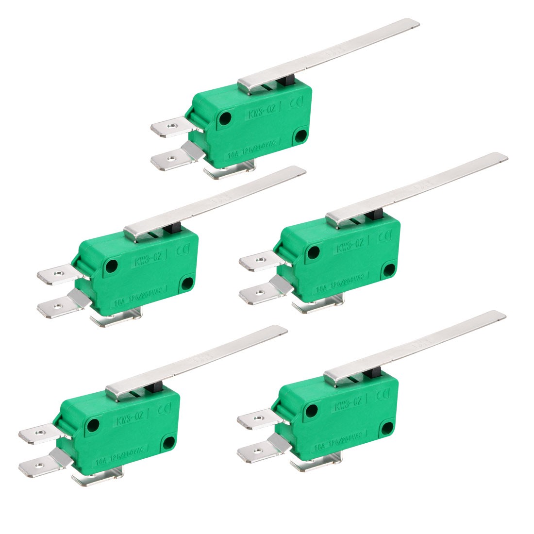 5PCS KW3-OZ 16A 125/250VAC Long Straight Hinge Lever Type Micro Limit Switches