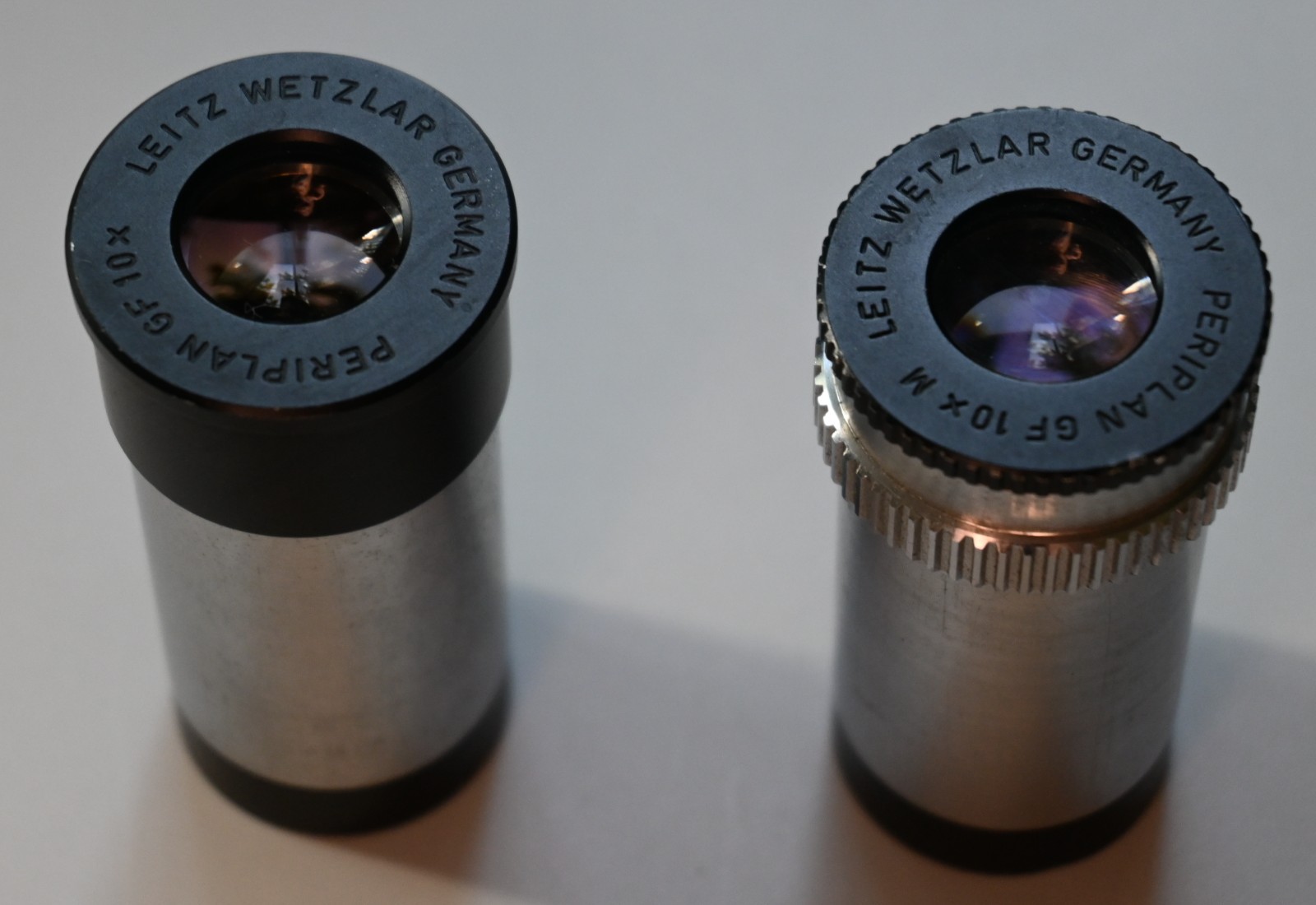 Lot of 2 Leitz Wetzlar Periplan GF 10x/Periplan GF 10x M Microscope Eyepieces