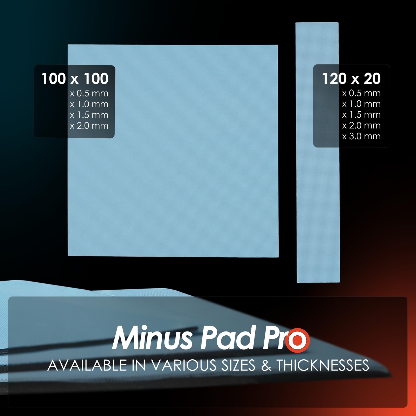 Minus Pad - 100x100x2.0mm Thermal Interface Pad, Electrically Non-Conductive,...