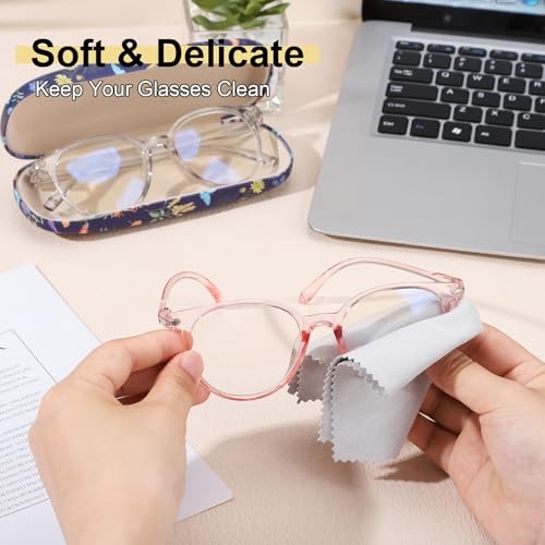 3 Pcs Eyeglasses Case，Hard Shell Glasses Case Protective with Cleaning Cloth