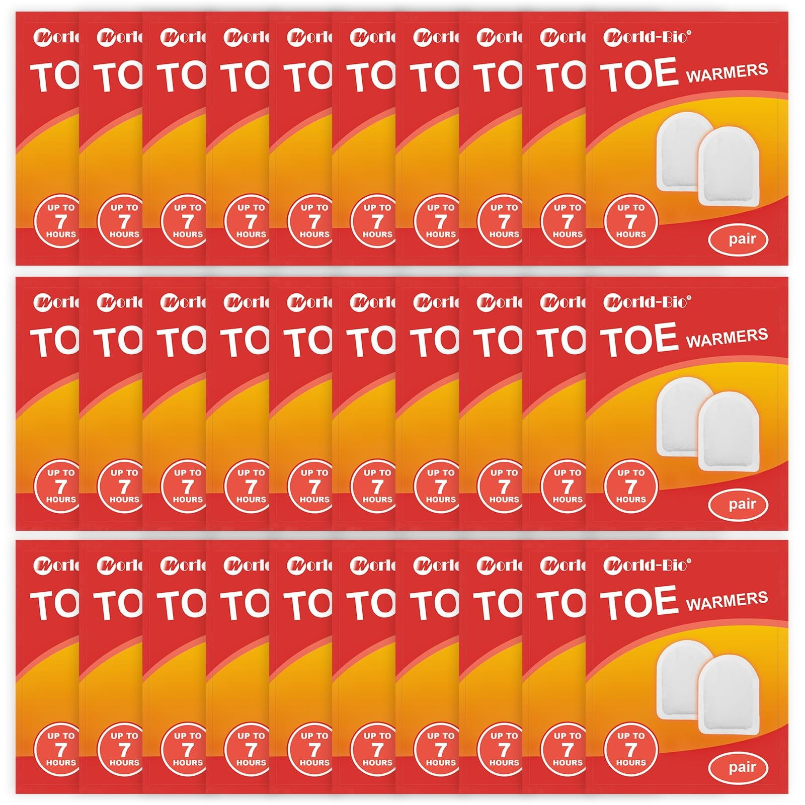 WORLD-BIO Toe Warmers for Feet 30 Pairs, Hot Warmers for Women Men Long Lasti...