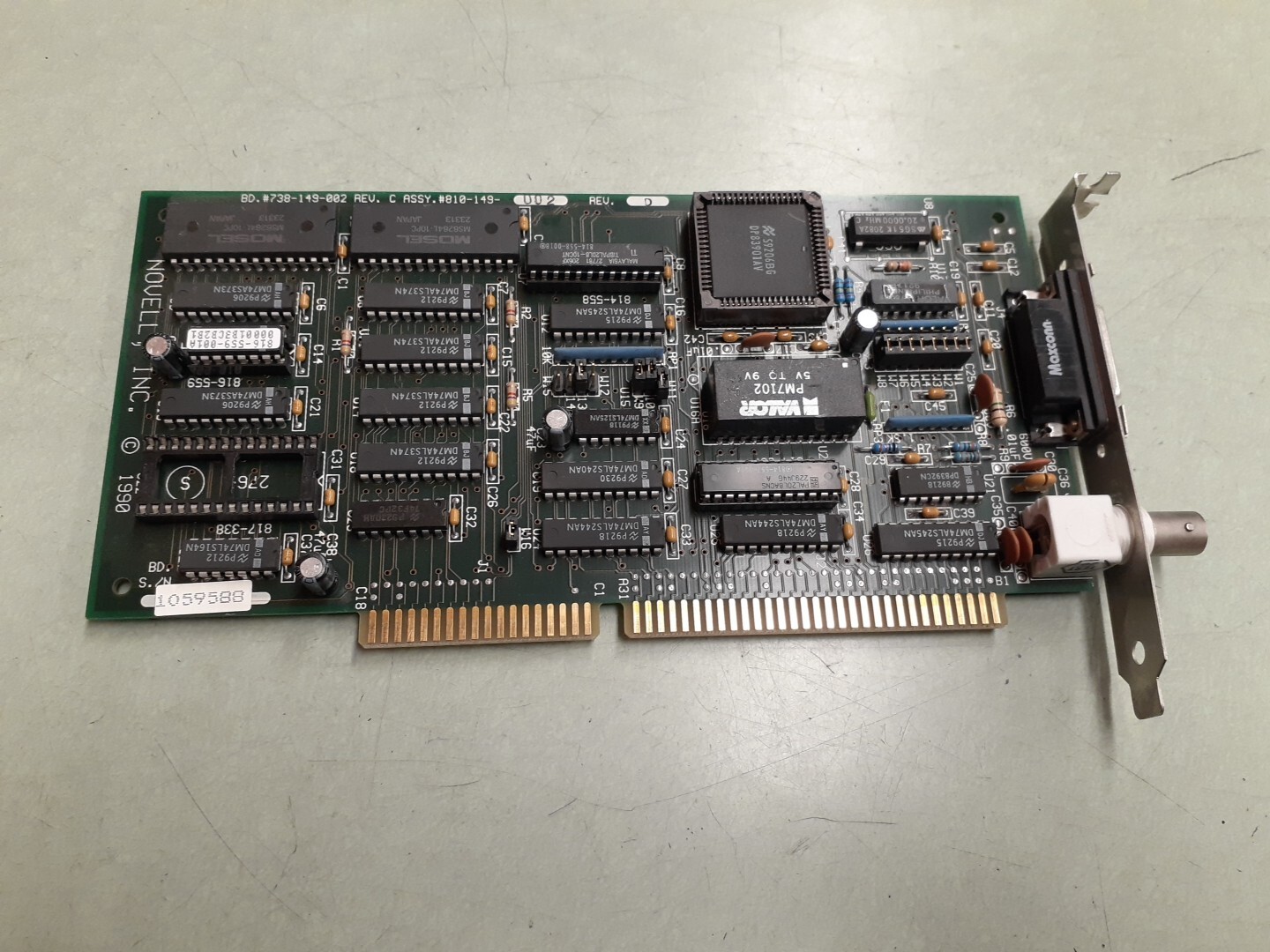 Vintage Novell 738-149-002 REV C ISA Ethernet Adapter Assembly 810-149-002