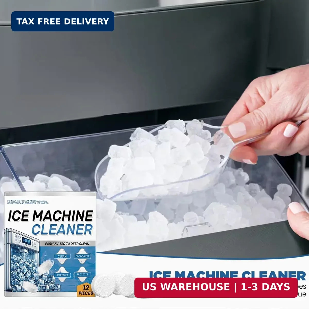 Ice Machine Cleaner Maker Descaler - 24 Ice Maker Cleaner Tablets, Compatible wi