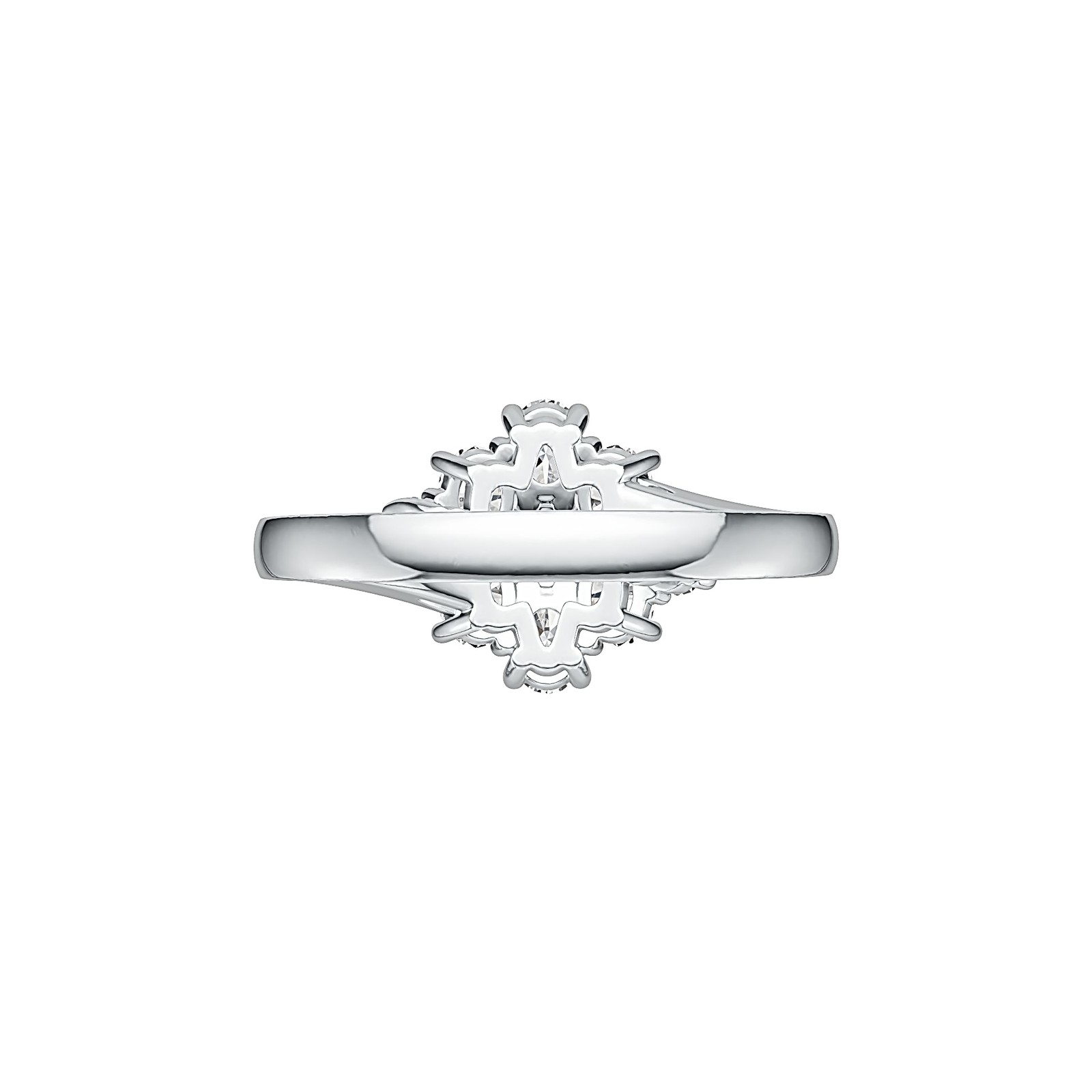 Sterling Silver Semi Mount Ring Setting Oval OV 4X3mm Bypass Cluster Ring