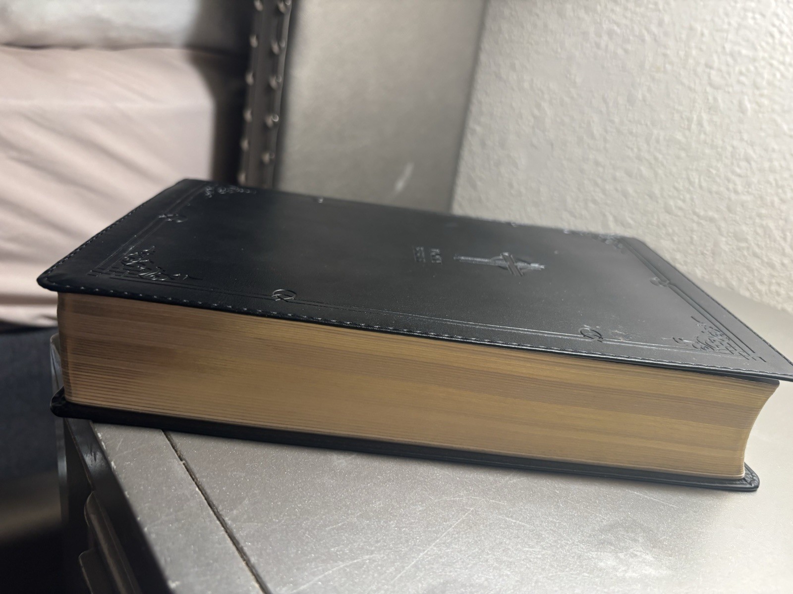 Holy Bible Black Leather Bound Cross Reference Edition Book Religious Scripture