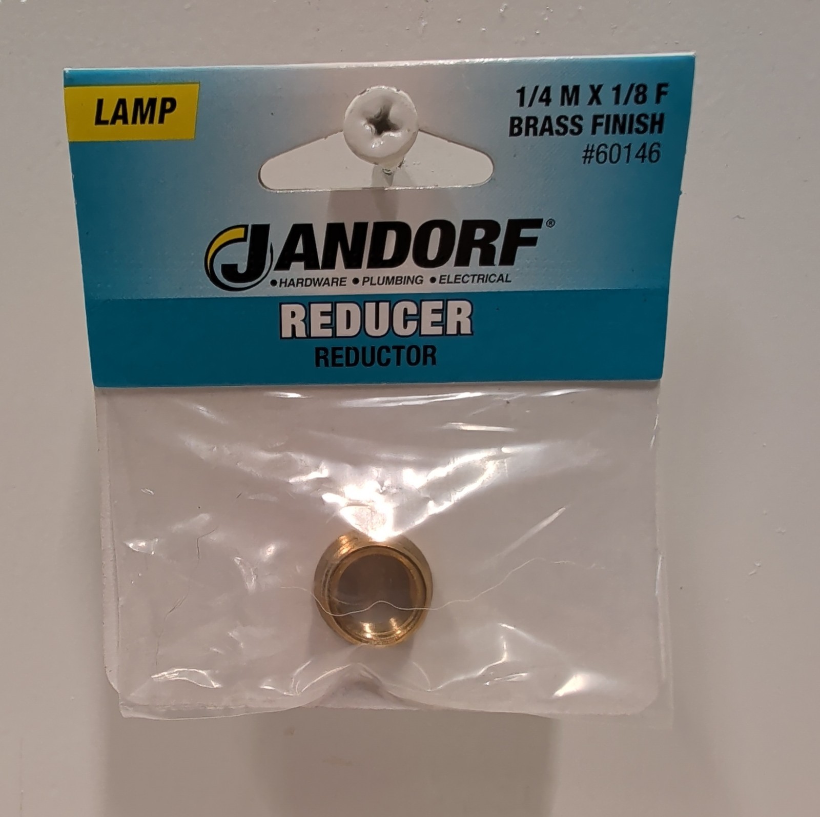 Jandorf 60146 Lamp Reducer Brass 1/4 IP Male x 1/8 IP Female New