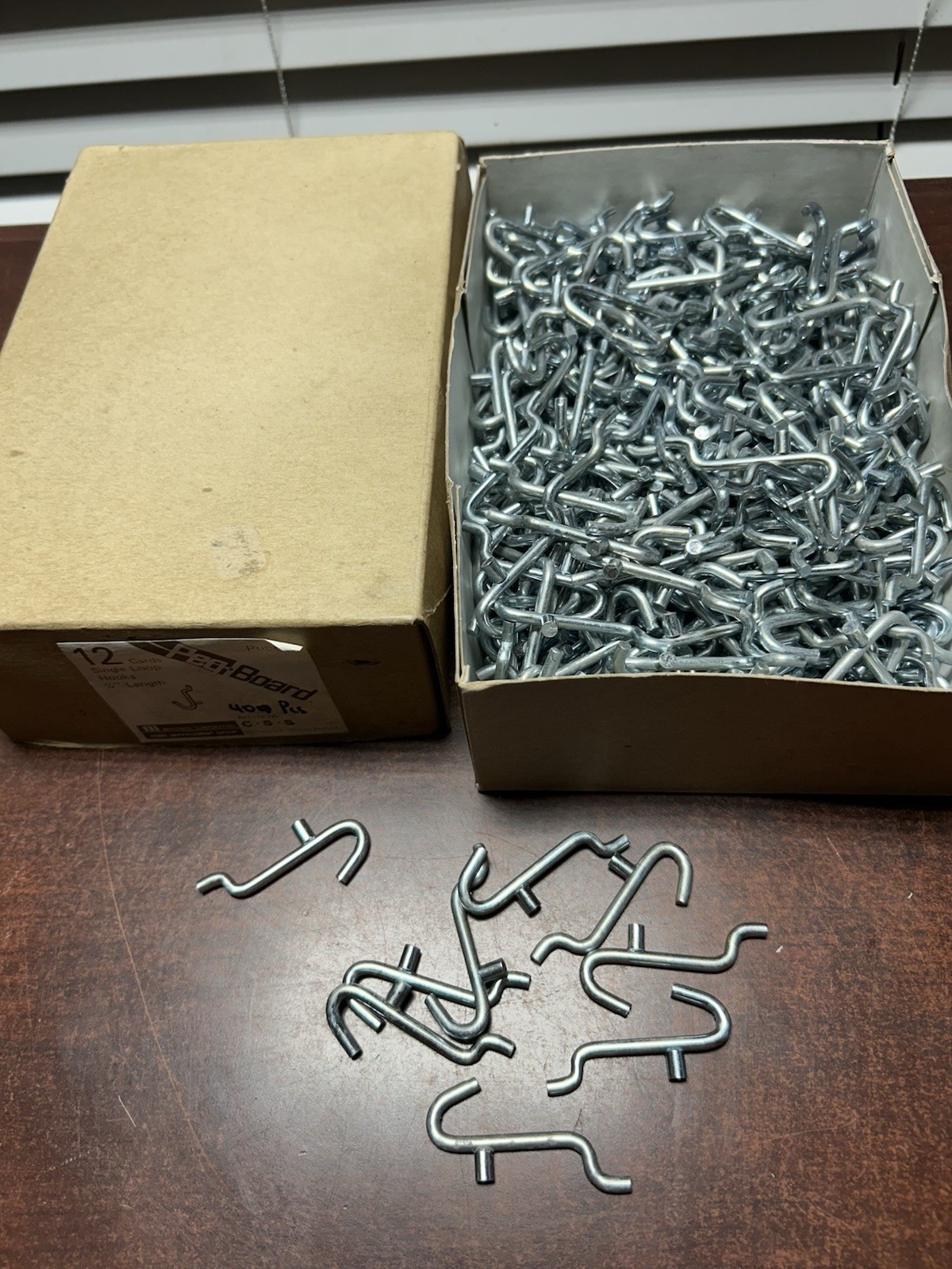 (400) J Hook  / Loop Metal Pegboard Hooks For 1/8” - 1/4” Holes Hanger