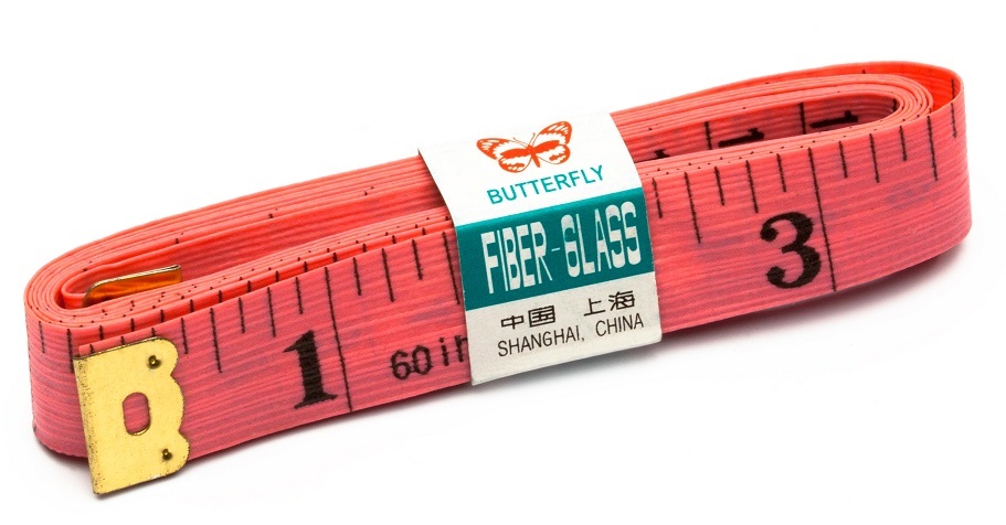 Tape Measure,FIBERGLASS 1 SIDE 60" AND THE OTHER SIDE 150CM, 3/4" WIDE METAL CAP