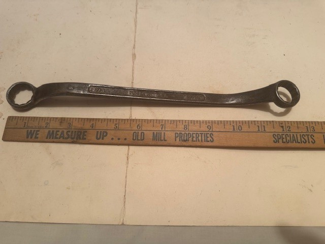 MADE USA  13/16" X 7/8" 12 Point SAE 11" Double Offset Box End Wrench