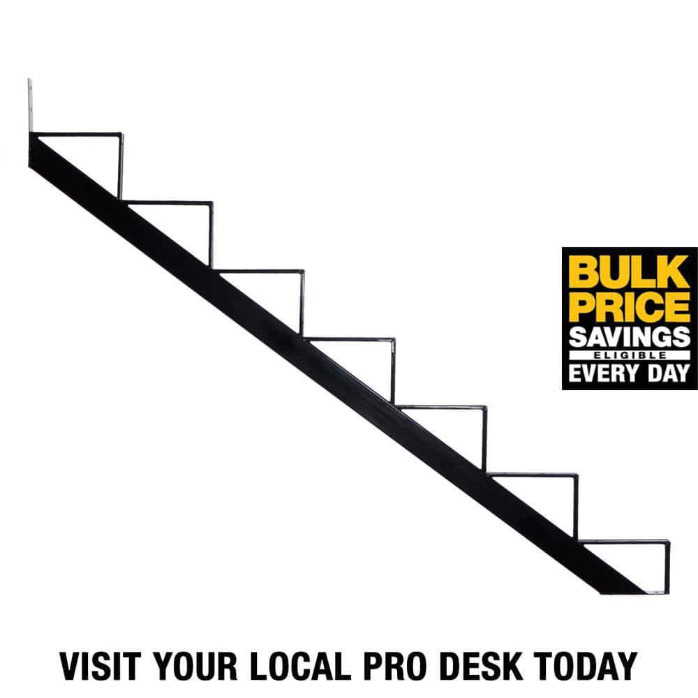 Pylex Outdoor 7-Steps Stair Stringer 7-1/2" x 10-1/4" Powder Coated Steel Black
