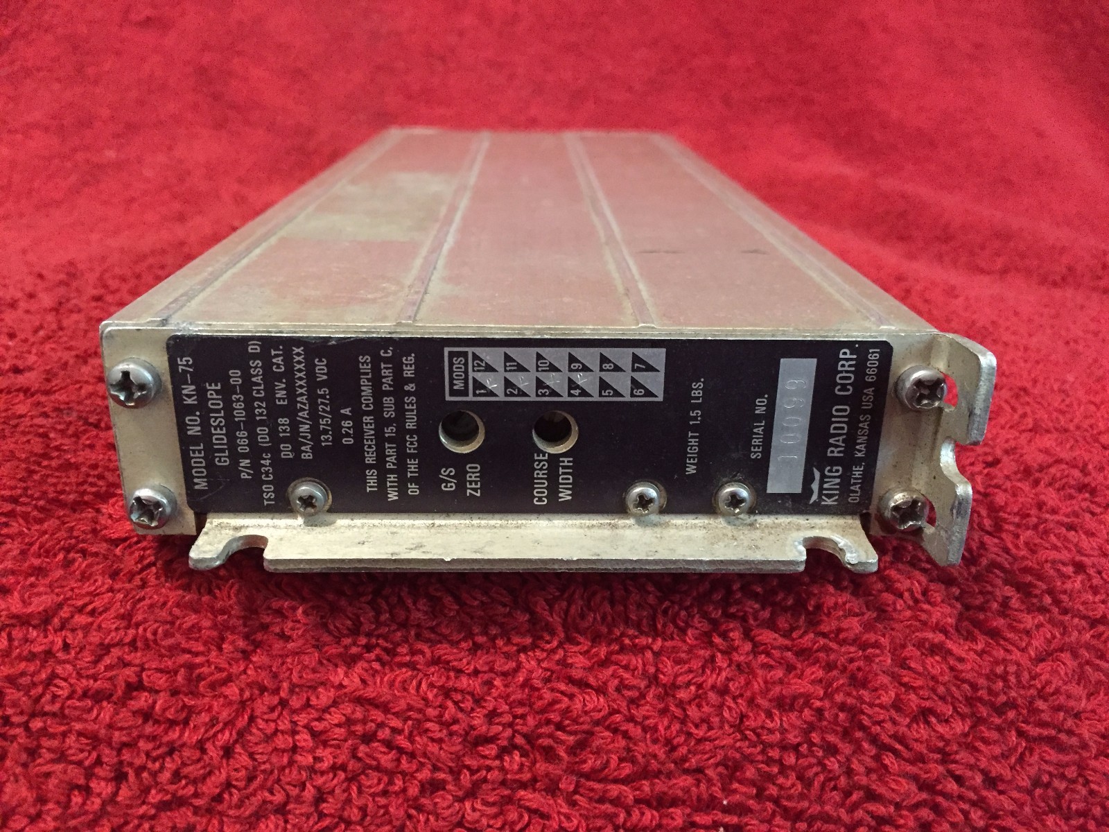 KING KN 75 GLIDESLOPE RECEIVER P/N 066-1063-00 CORE