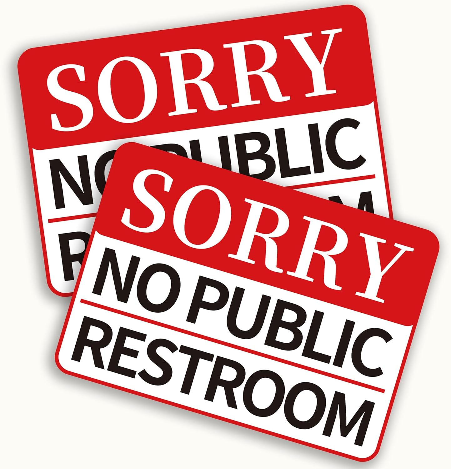 2 PCS Sorry No Public Restroom Signs Self Adhesive Weatherproof UV Protected