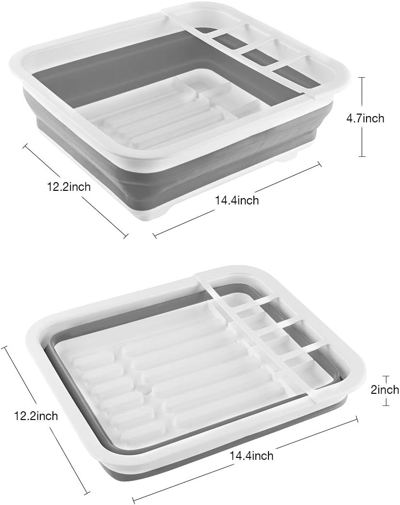 Portable Collapsible Dish Drying Rack Space Saving RV Camper Kitchen Tray