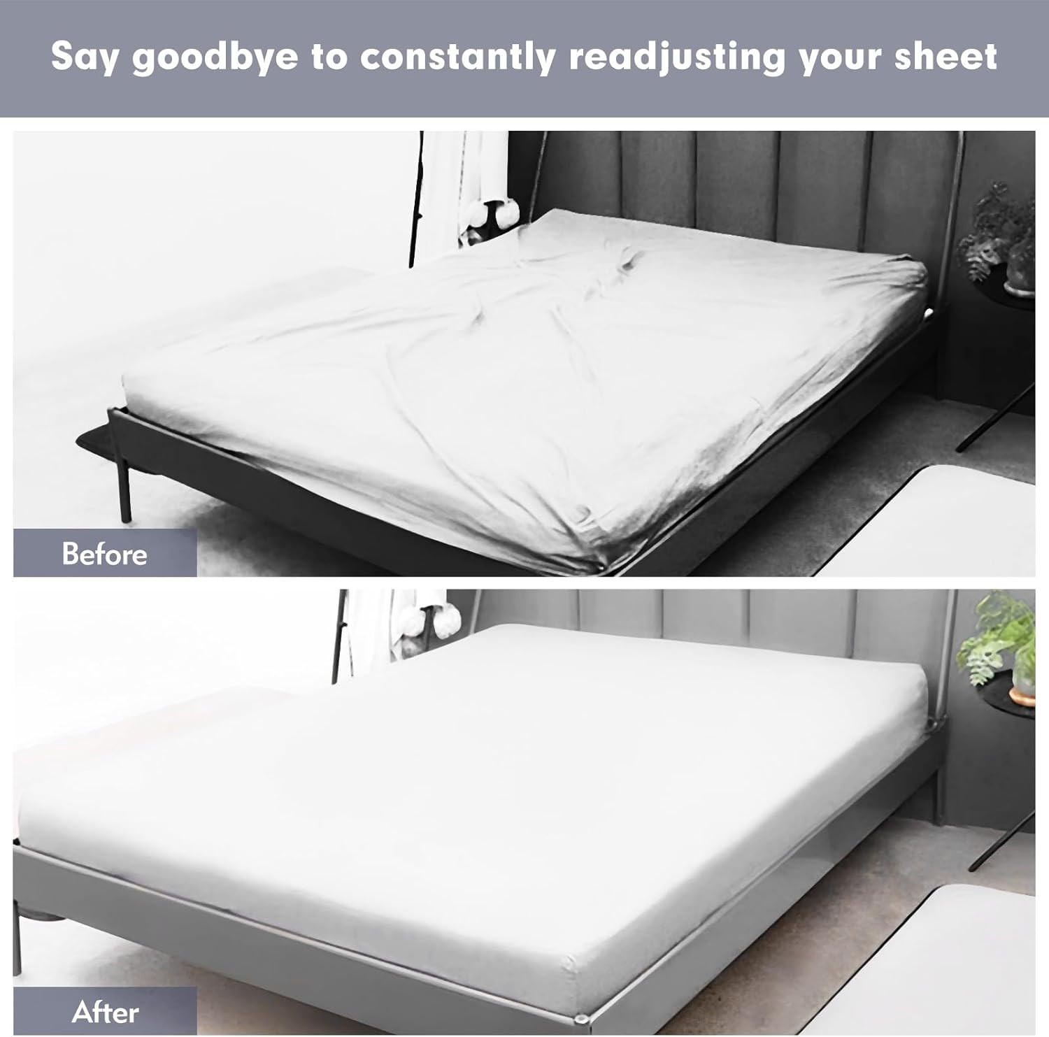 4 Pcs Bed Sheet Straps, Adjustable Fitted Sheet Clips Keeping Sheets Place Heavy