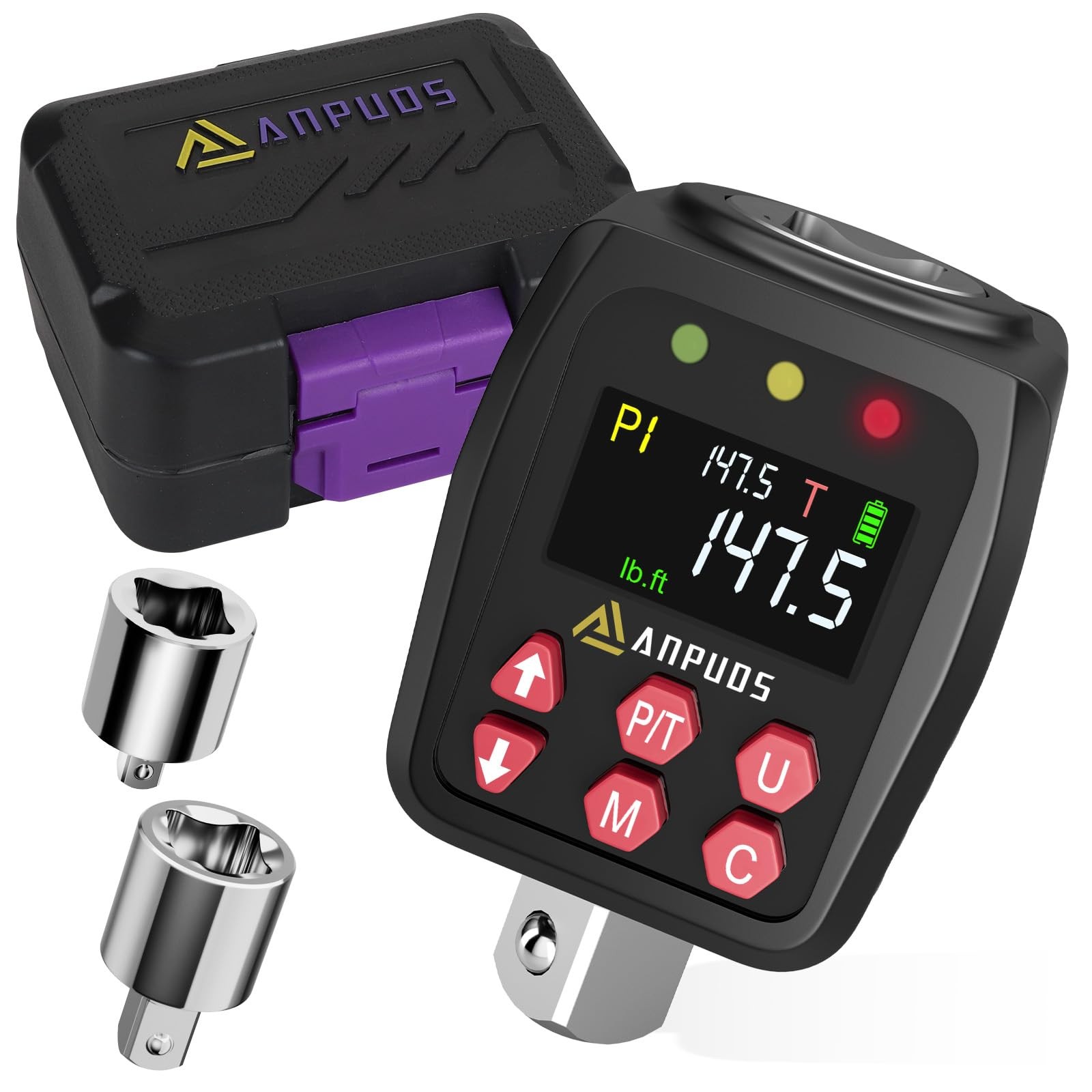 ANPUDS 1/2" Digital Torque Adapter, 7.4-147.5 Ft-lb/10-200 Nm