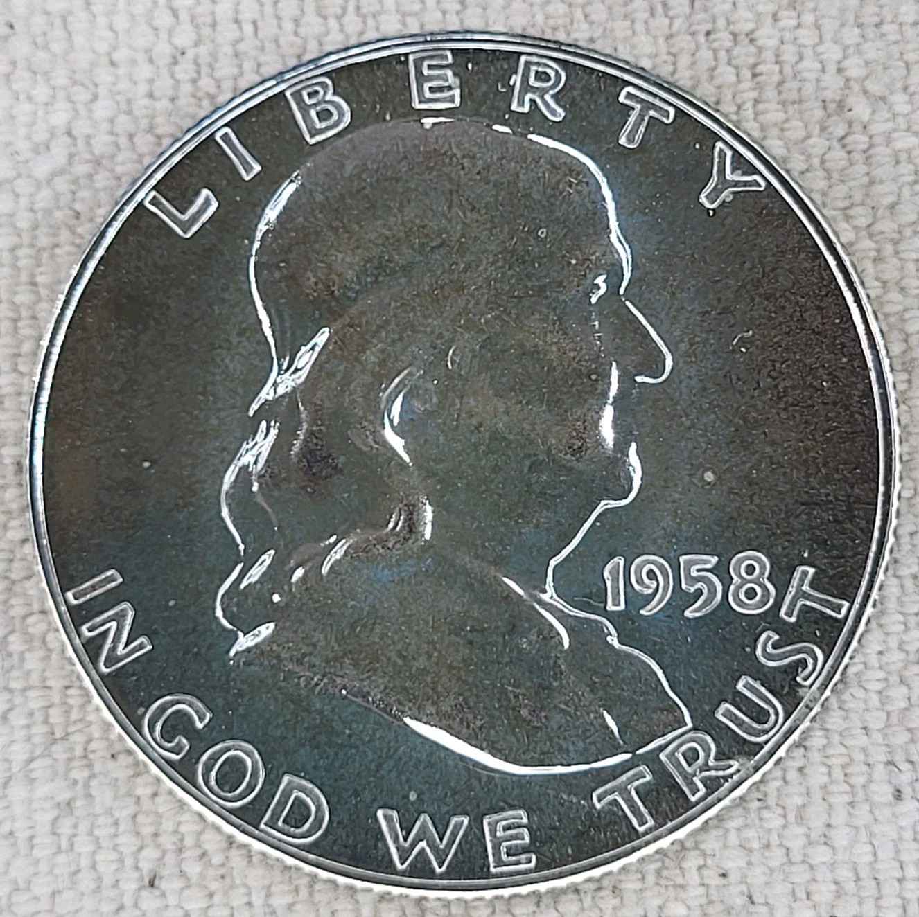 1958 Franklin Half Dollar Proof 90% Silver Coin US Mint 50C PR