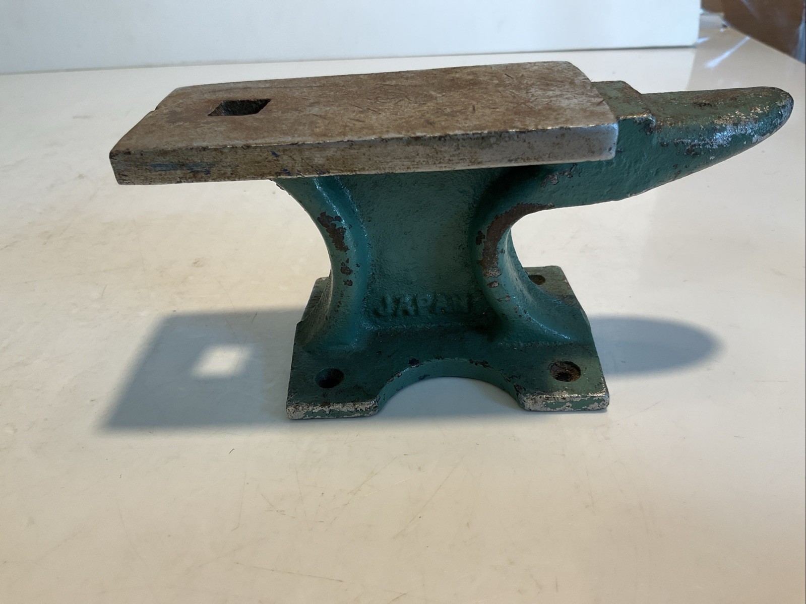 Vintage Green Jewler's Small Project Anvil 5.25"L x 2.5"H x 2”W Cast Iron Japan