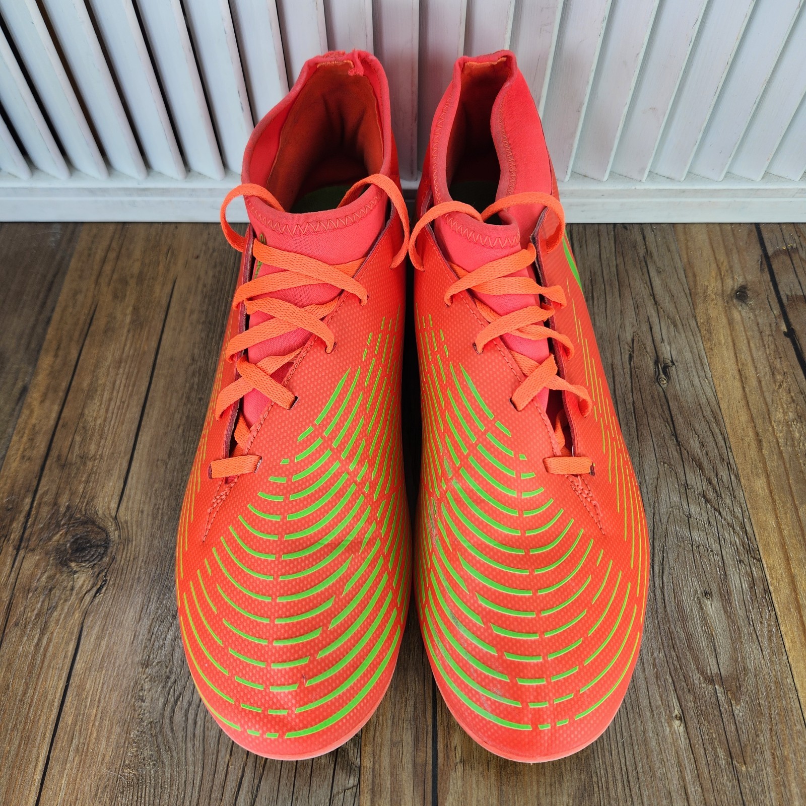 Adidas Predator Edge.4 FG Men's 12 Solar Red Green Athletic Soccer Cleats GW0992