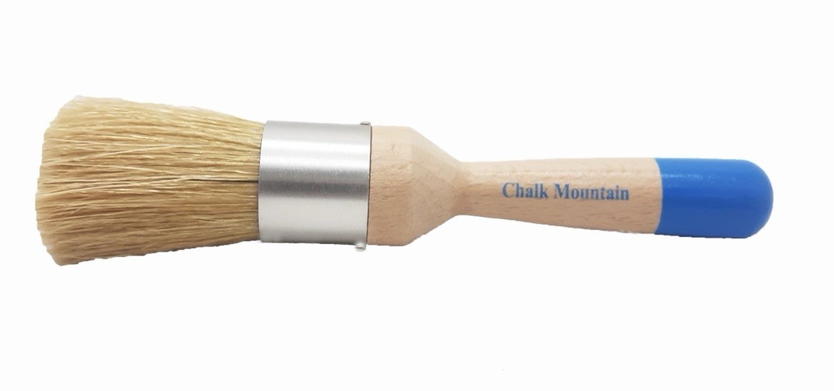 Small 1" Rounded Ergonomic Design Paint, Stencil, Upholstery and Wax Brush.