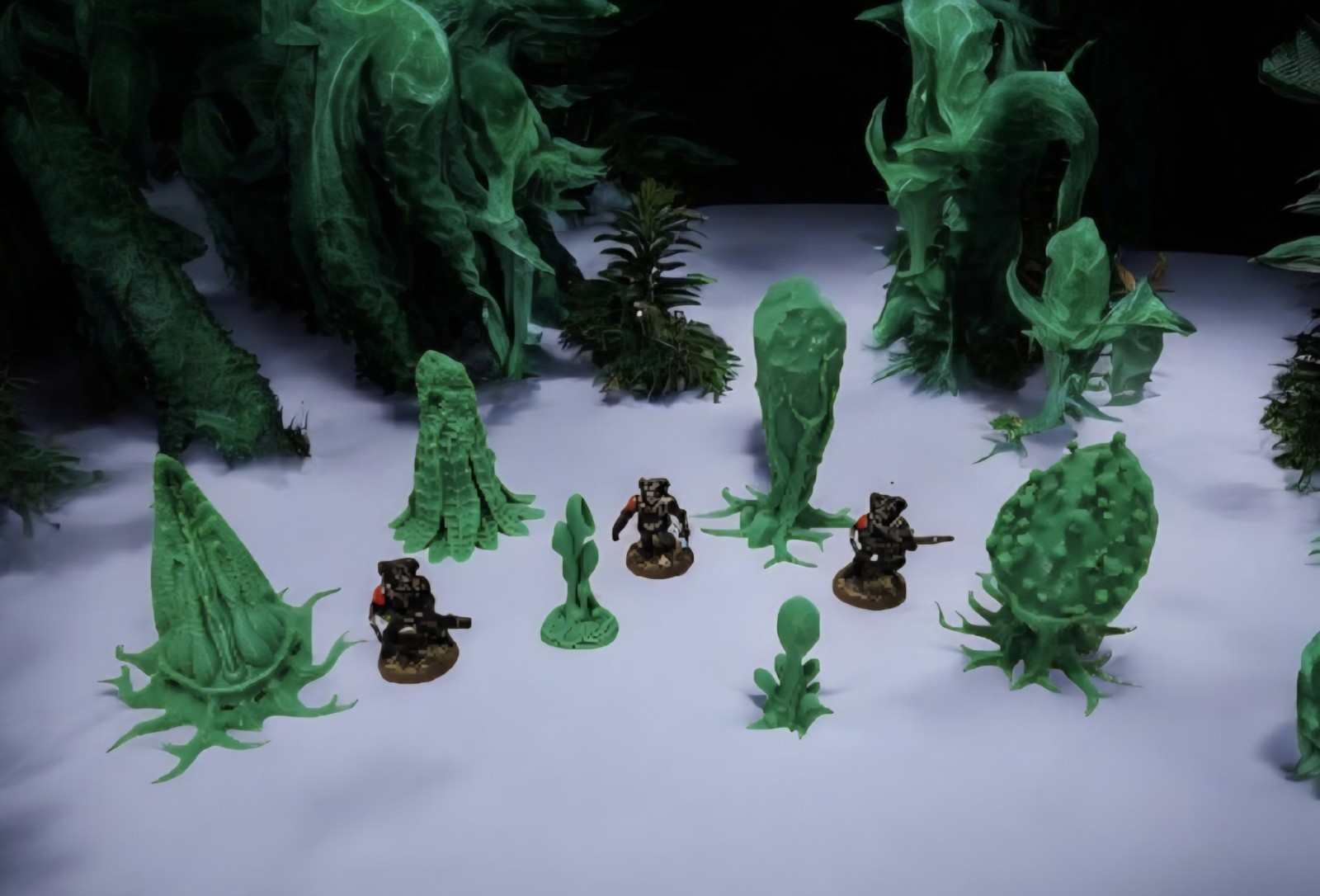 3D Printed Tabletop War Terrain Alien Plants Set E Perfect For 40K / Kill Team