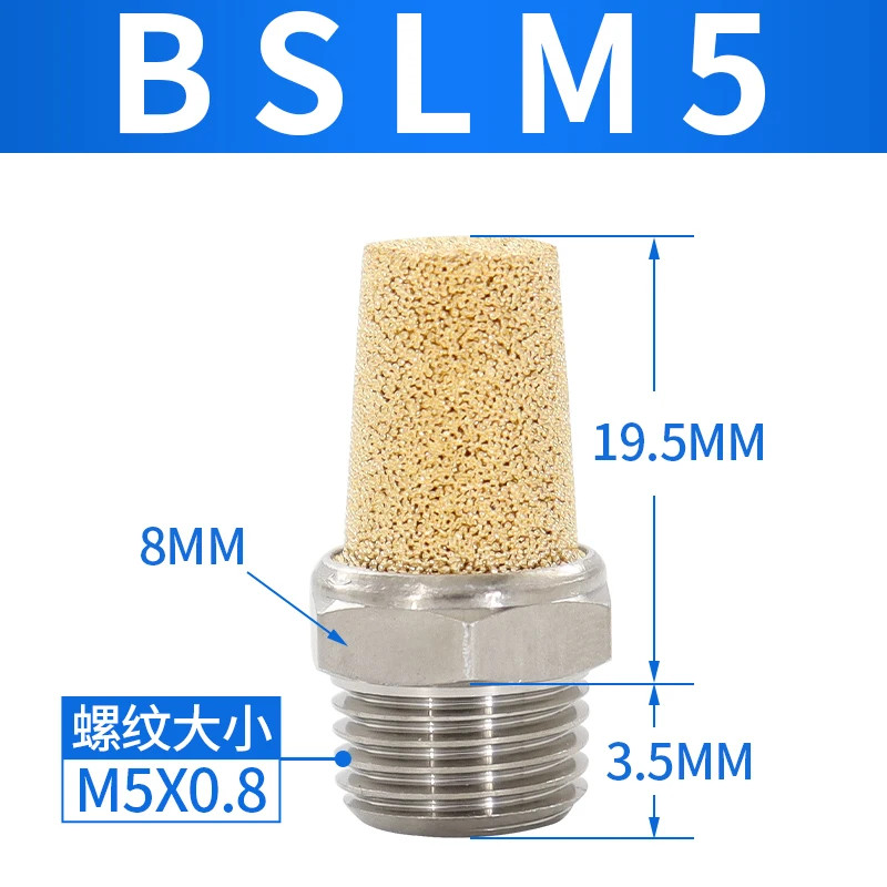 AirTAC Solenoid Valve Pneumatic Brass Filter Element Filter BSL Flat Head Thrott