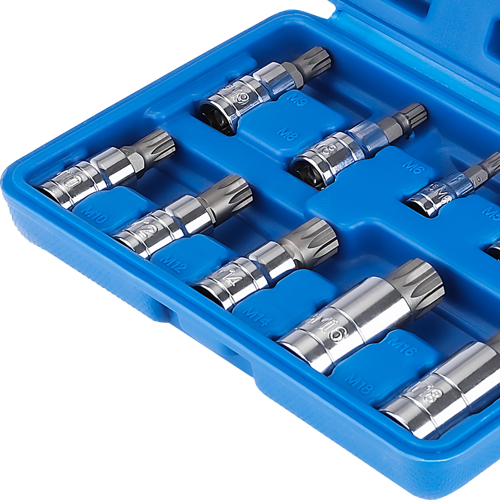Triple Square Triple Square Spline Bit Socket Set 12 Points with Carrying Case