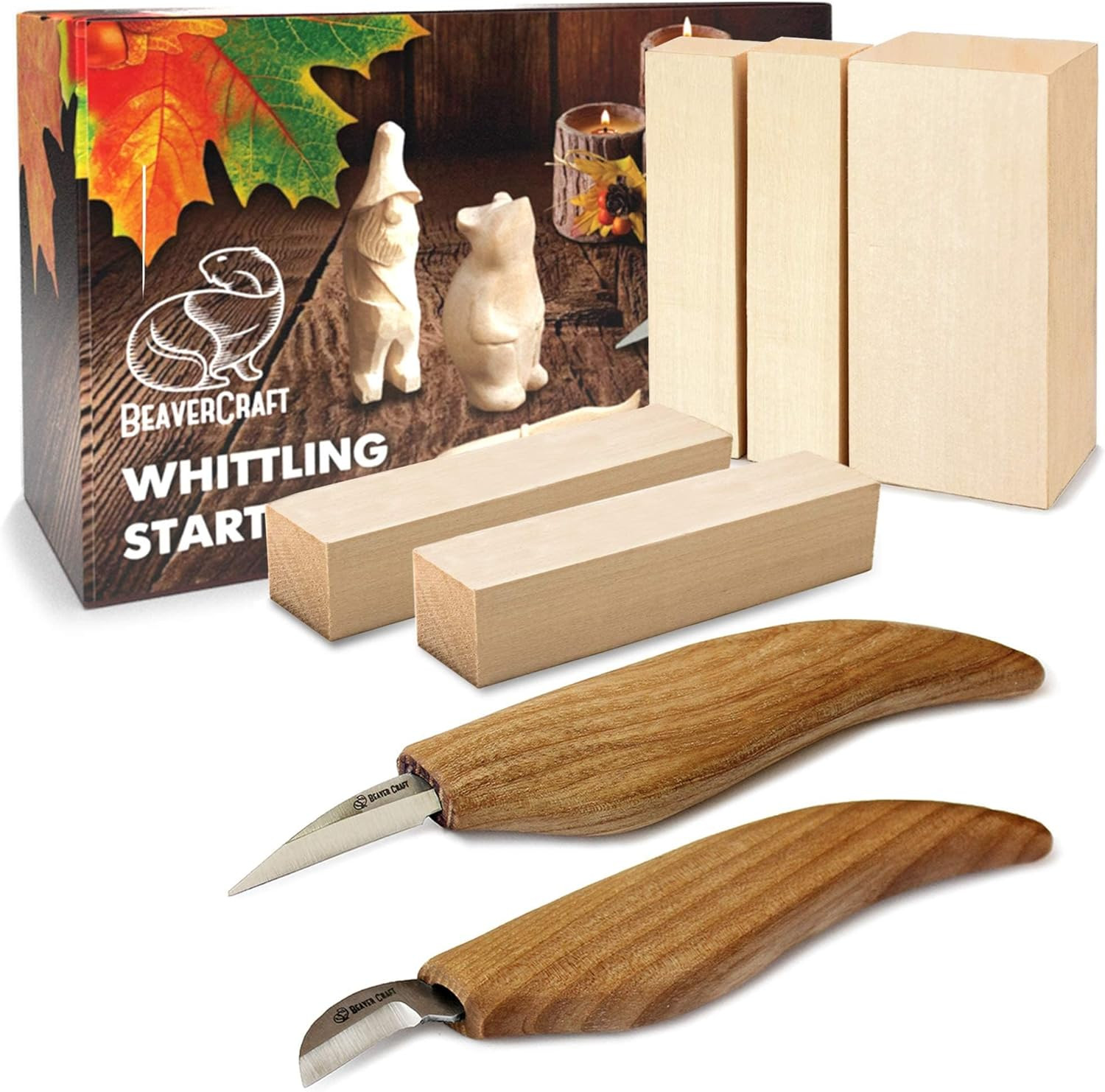 BeaverCraft Wood Carving Kit for Beginners S16 – Whittling Knives Sloyd, Chip Wo