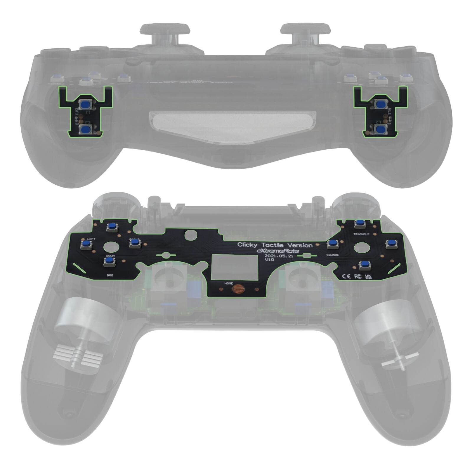 eXtremeRate Tactile Clicky Kit for PS4 Controller Shoulder Face Dpad Buttons