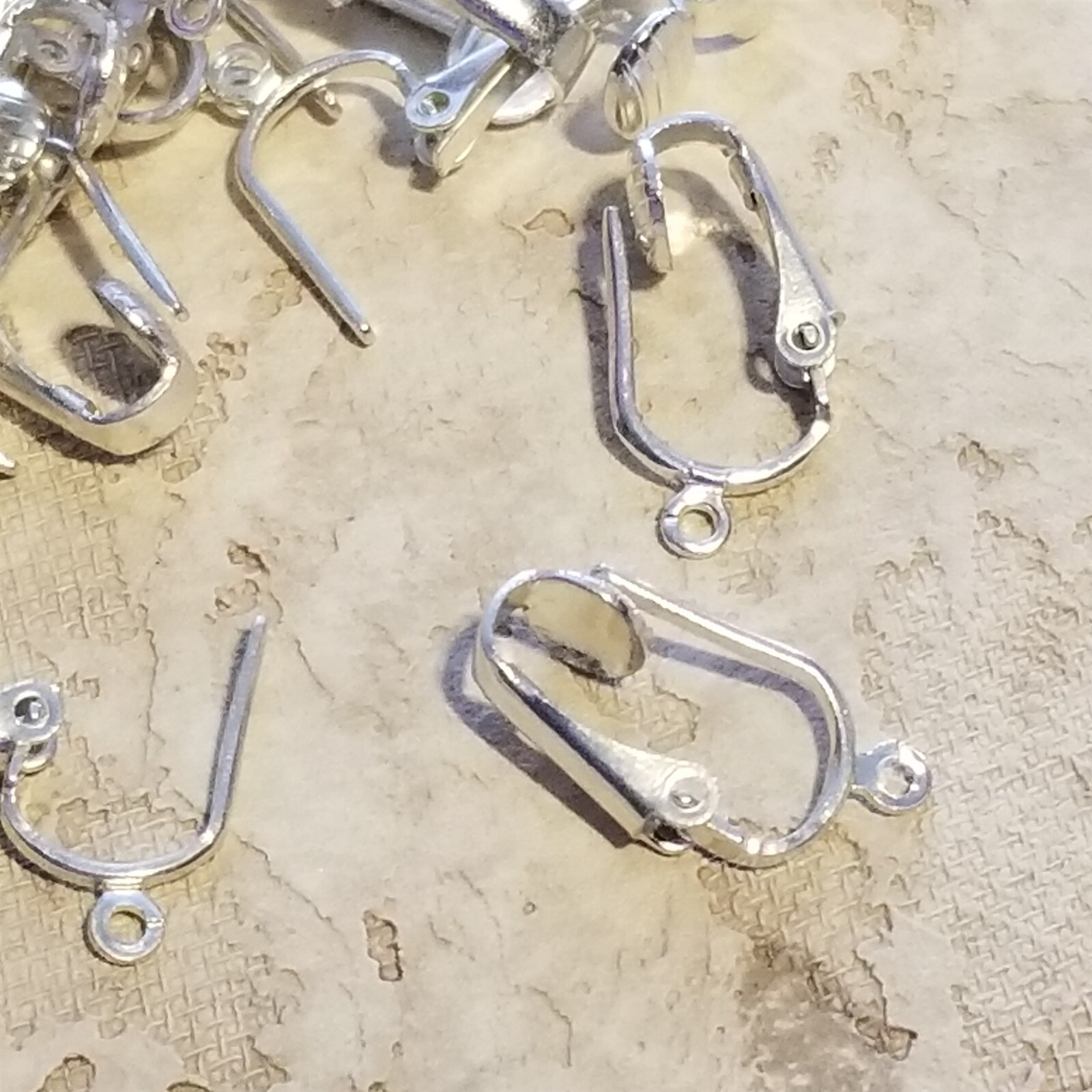 Clip On Pierced Look Earring Hooks Findings Silver Plated 10 pcs