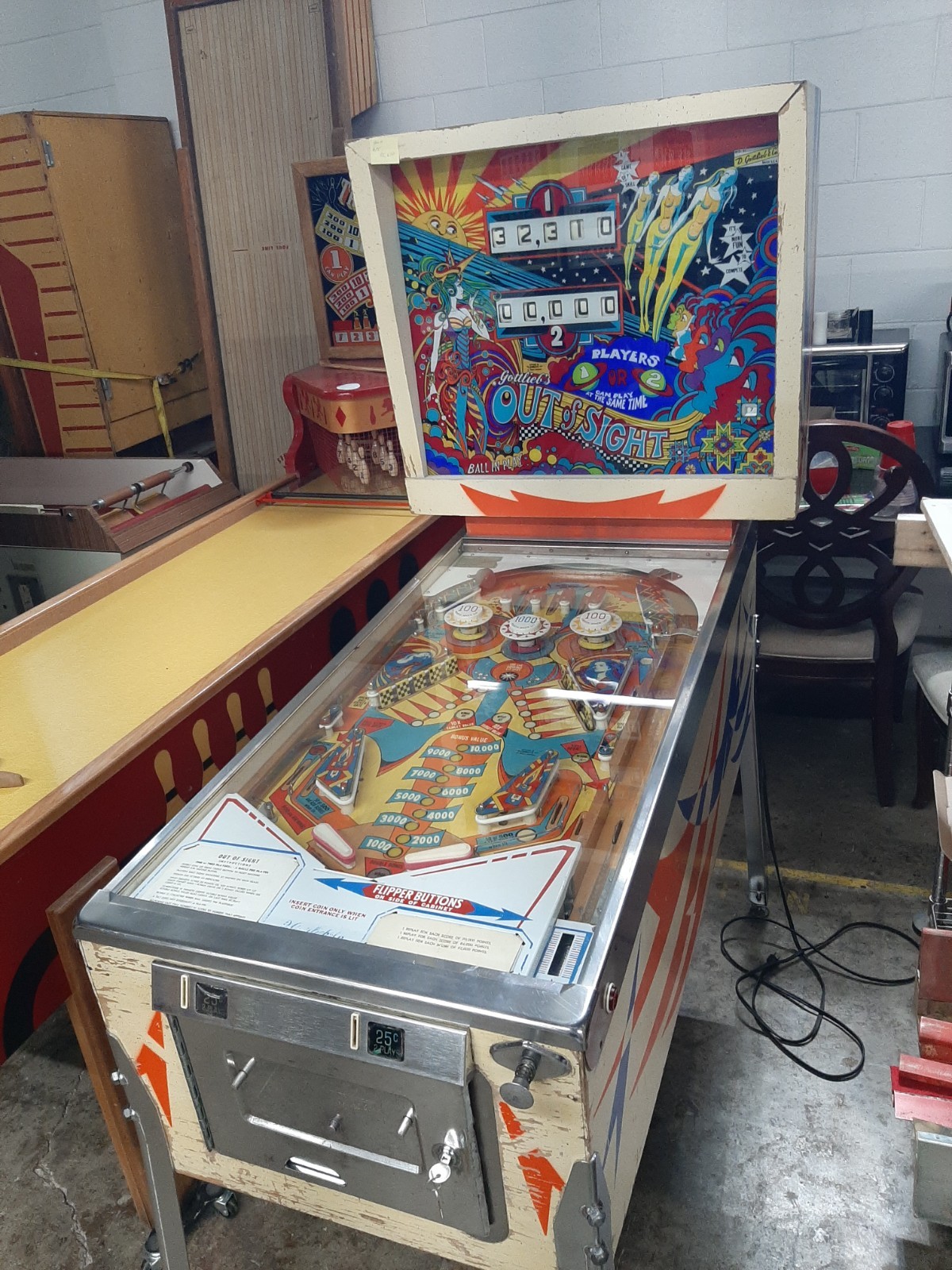 1974 Gottlieb Out Of Sight EM 2 Player Pinball Machine 100% Working WI 53172