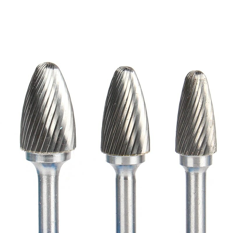 1/6PC 1/4''-5/8'' TCT Carbide Burr Bit Cutting Carving 6mm Shank Rotary Tool