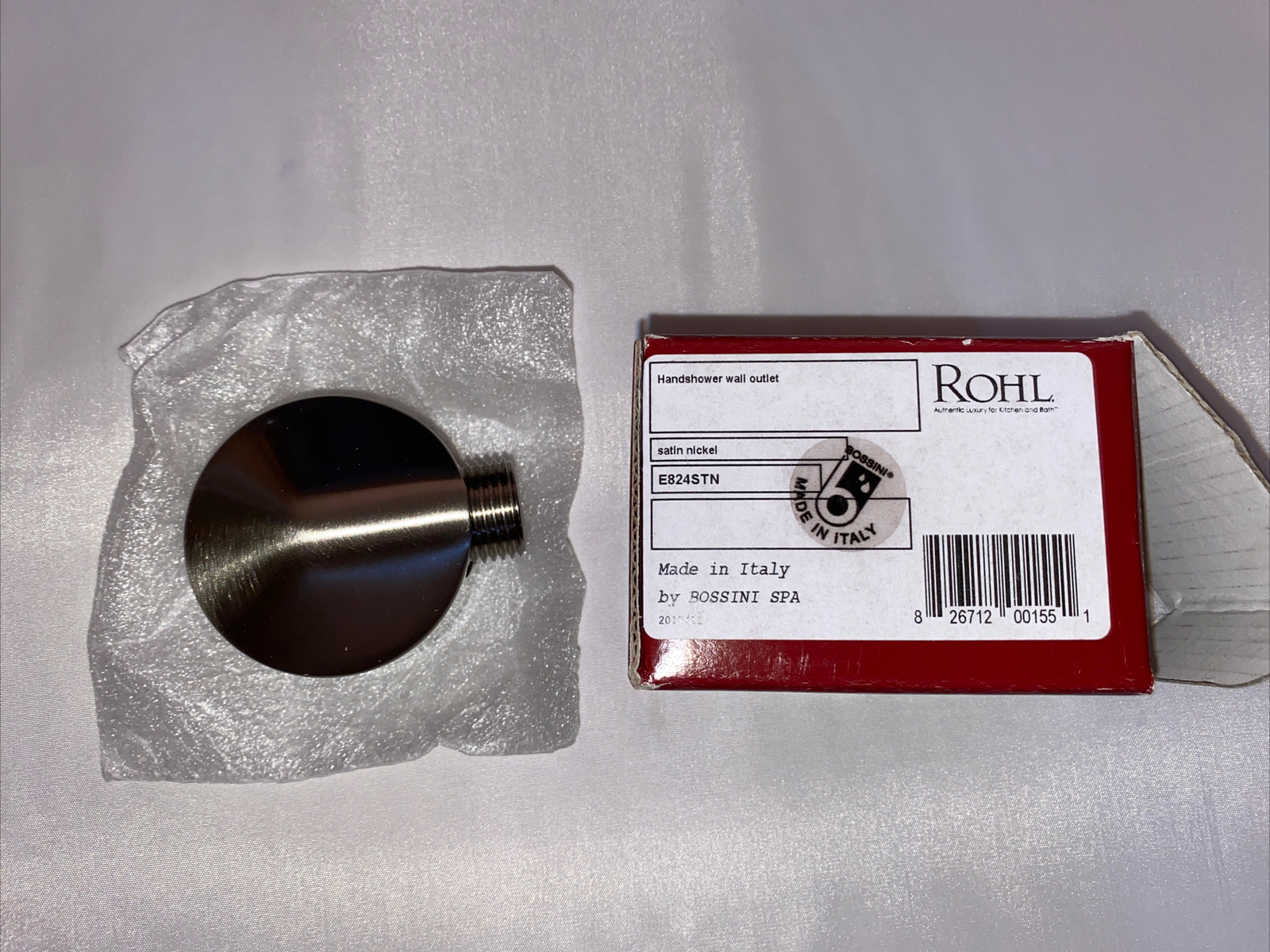 Rohl E824STN 1/2” Wall Union Supply For Hand Held Shower Satin Nickel