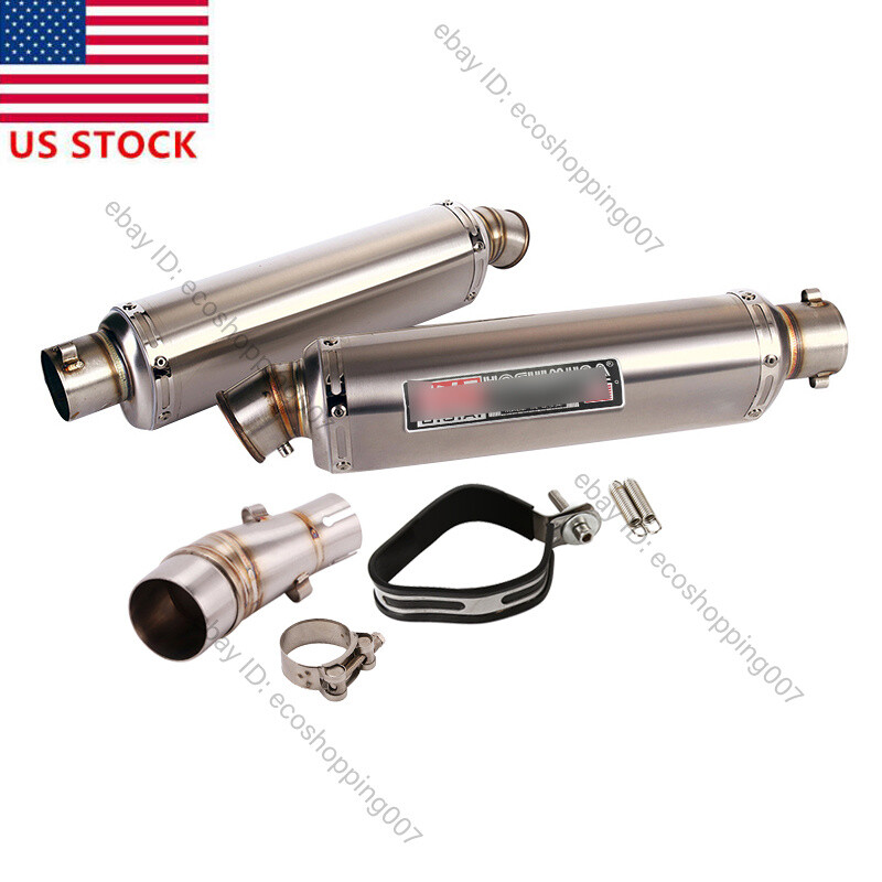 For Kawasaki Ninja 250 300 Z250 Exhaust Mid Pipe 51mm Muffler Tail Pipe Escape