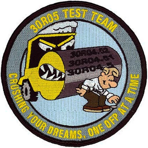 USAF 461st FLIGHT TEST SQ - 30R05 TEST TEAM -Edwards AFB, CA- ORIGINAL VEL PATCH