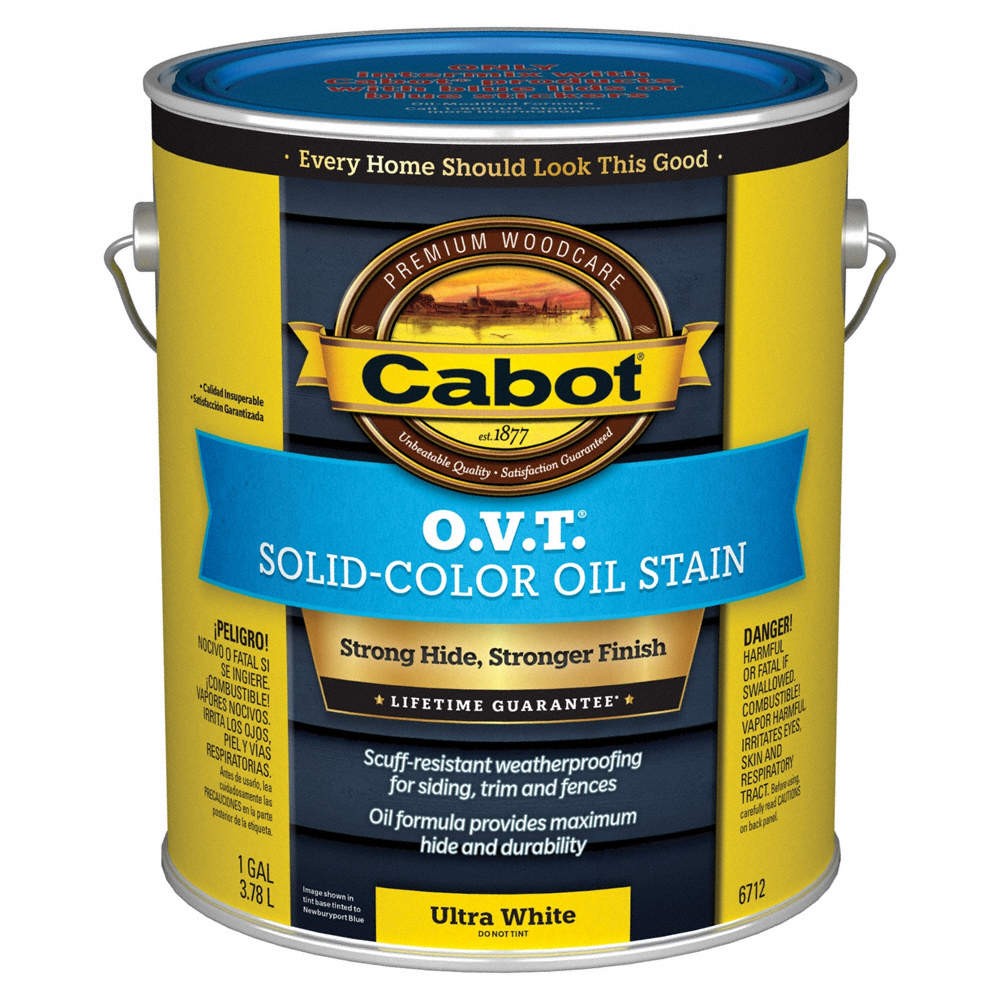 CABOT 140.0006712.007 Solid Oil Stain,Ultra White,Flat,1 gal. 2NTF8
