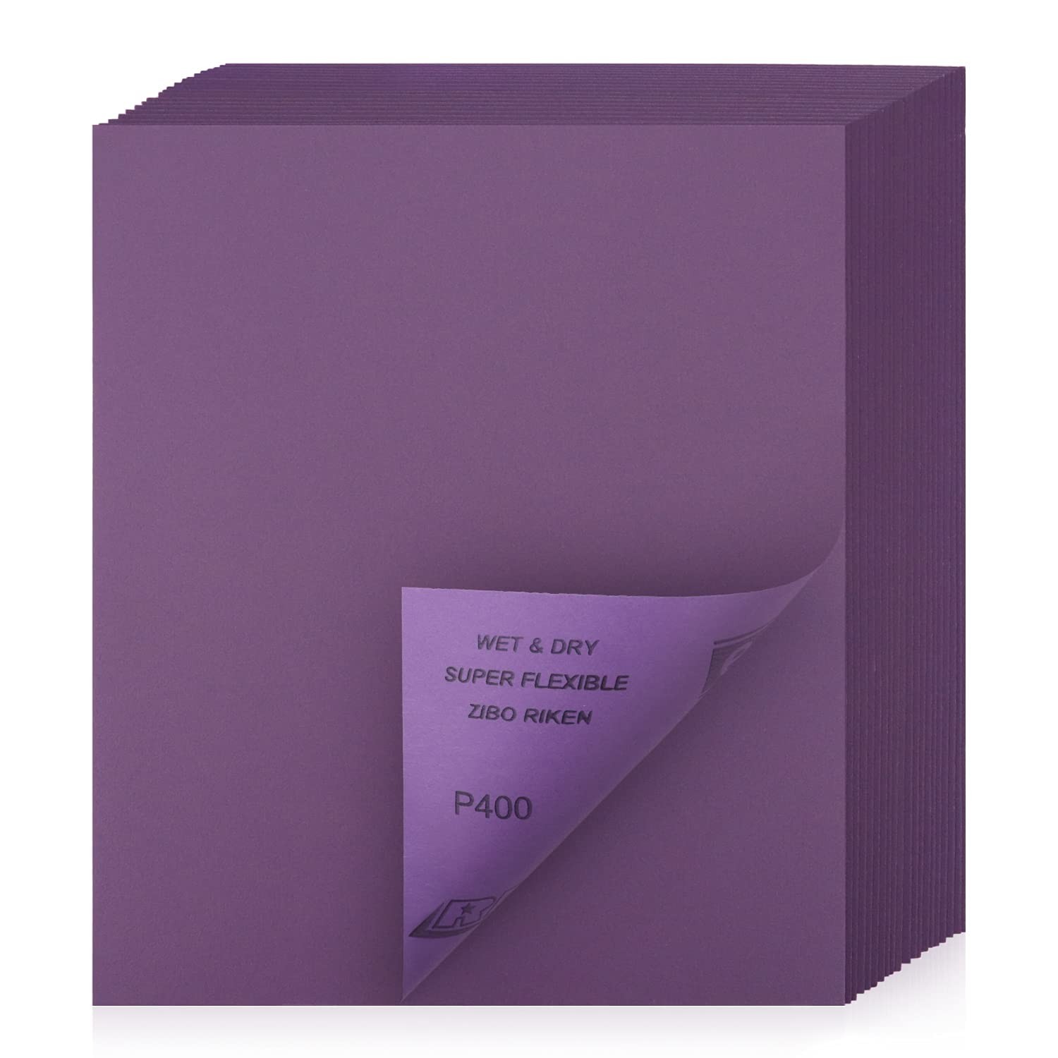 Sandpaper 400 Grit 20 PCS, Wet Dry Sanding Sheets 9 x 11 Inch, Purple Alumina...