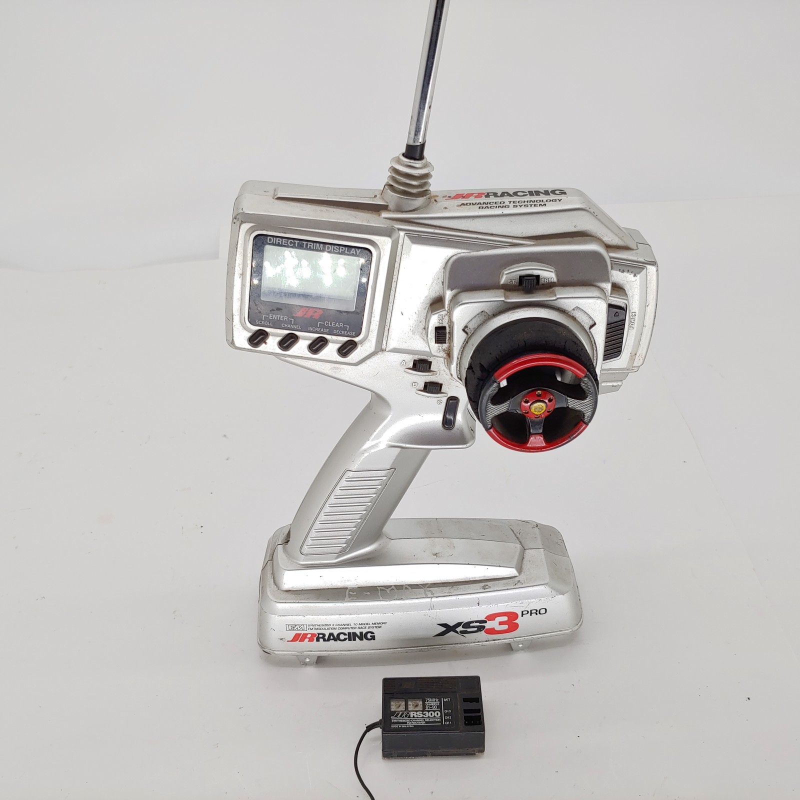 Rare Vintage JR Racing XS3 PRO Radio Transmitter w/ JR RS300 Receiver 75MHz Used