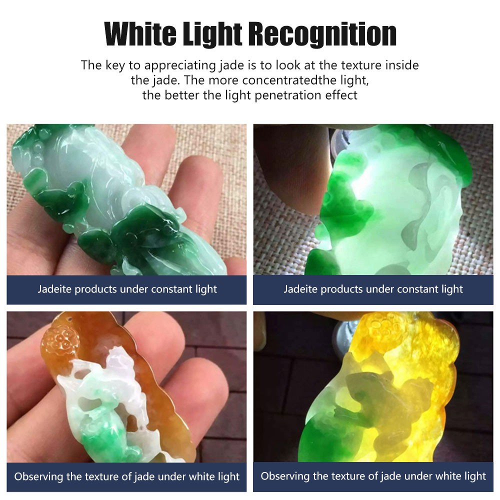 Six Light Source Rechargeable Jade Identification Flashlight UV LED Jewelry Test