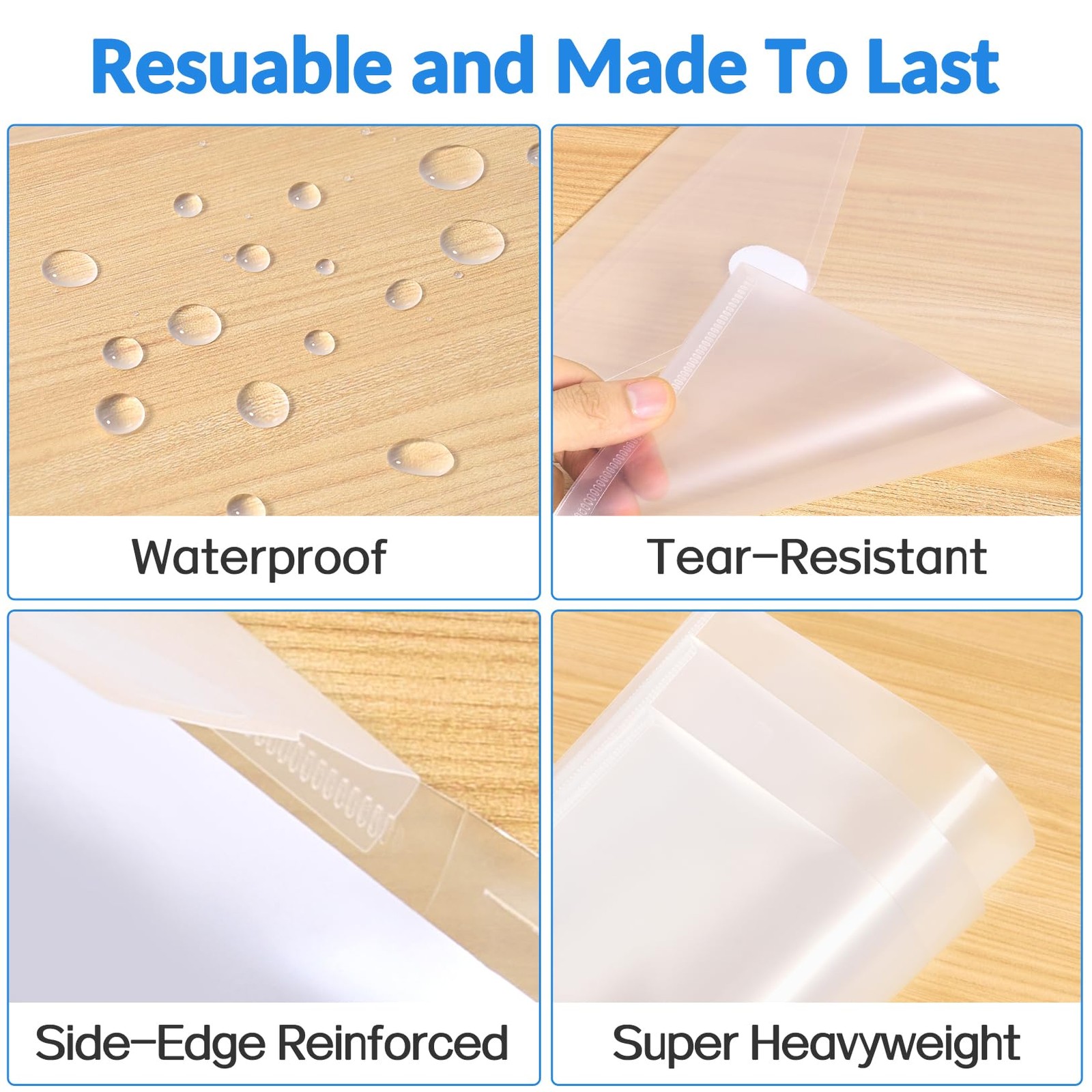 20 Pack Plastic Envelopes File Folders, Rainforced Clear Folder Important Doc...