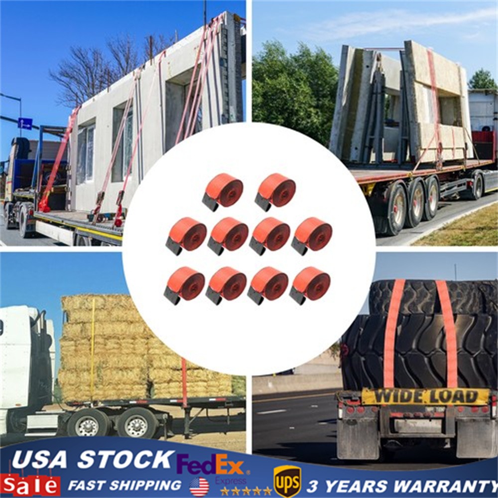 10Pack 4" x 30 Winch Straps w/ Flat Hook Flatbed Truck Trailer Tie Down Binder