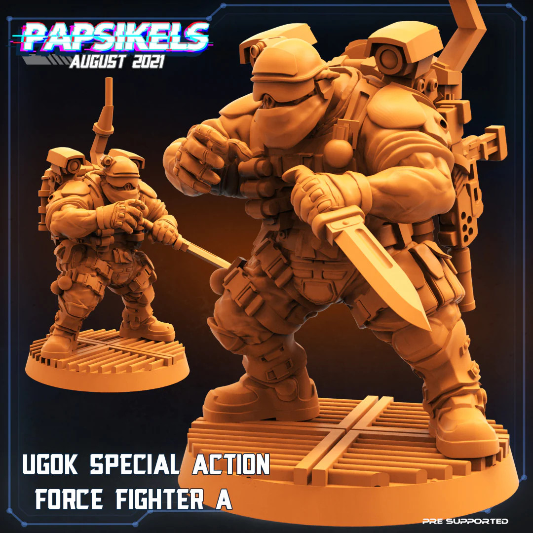 Ugok Squad Miniatures | Cyberpunk | Sci-Fi Miniature | Papsikels