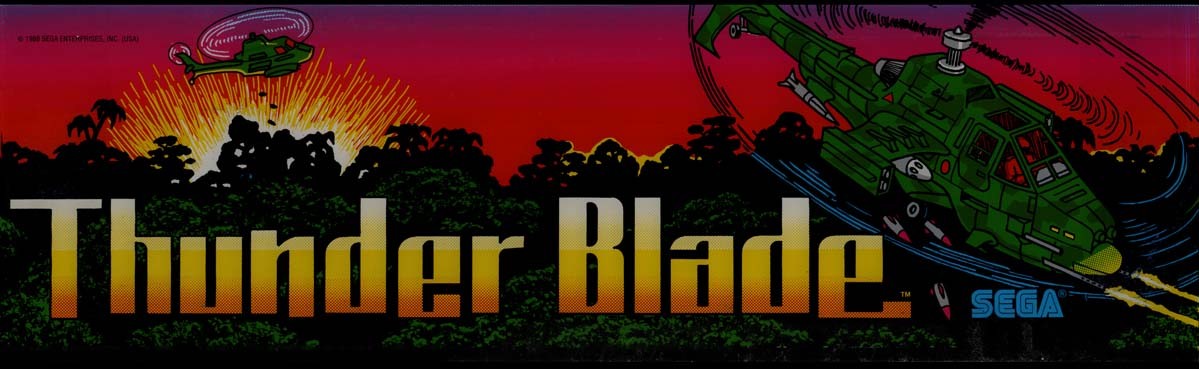 Thunder Blade Arcade Marquee 26" x 8"